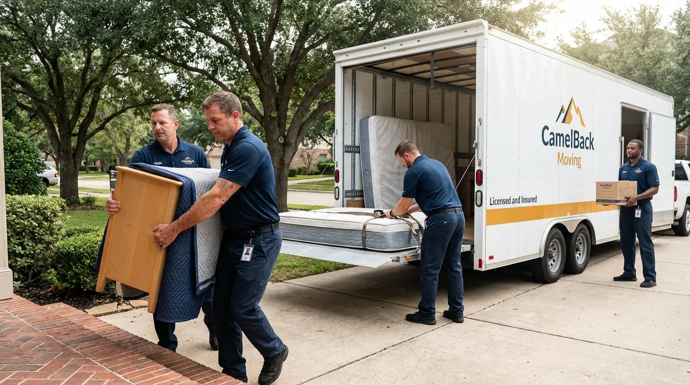 Crew loading residential truck for cross-state move from Sherrills Ford, NC