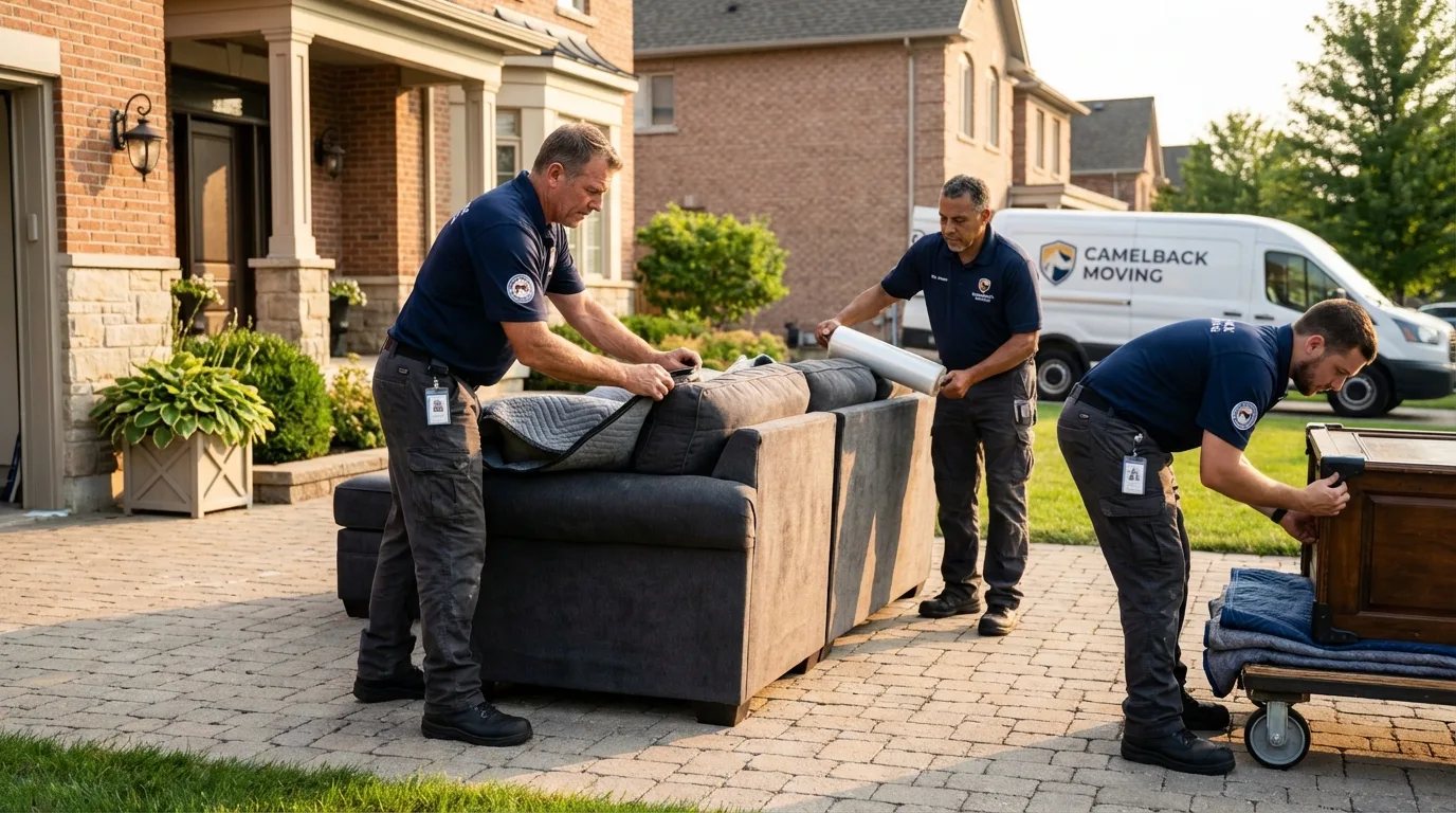 Large estate moving crew wrapping furniture in Sherrills Ford, NC