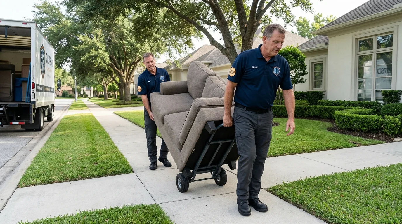 Local residential moving crew loading furniture in Sherrills Ford, NC